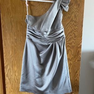 David’s Bridal Grey Bridesmaid Gown